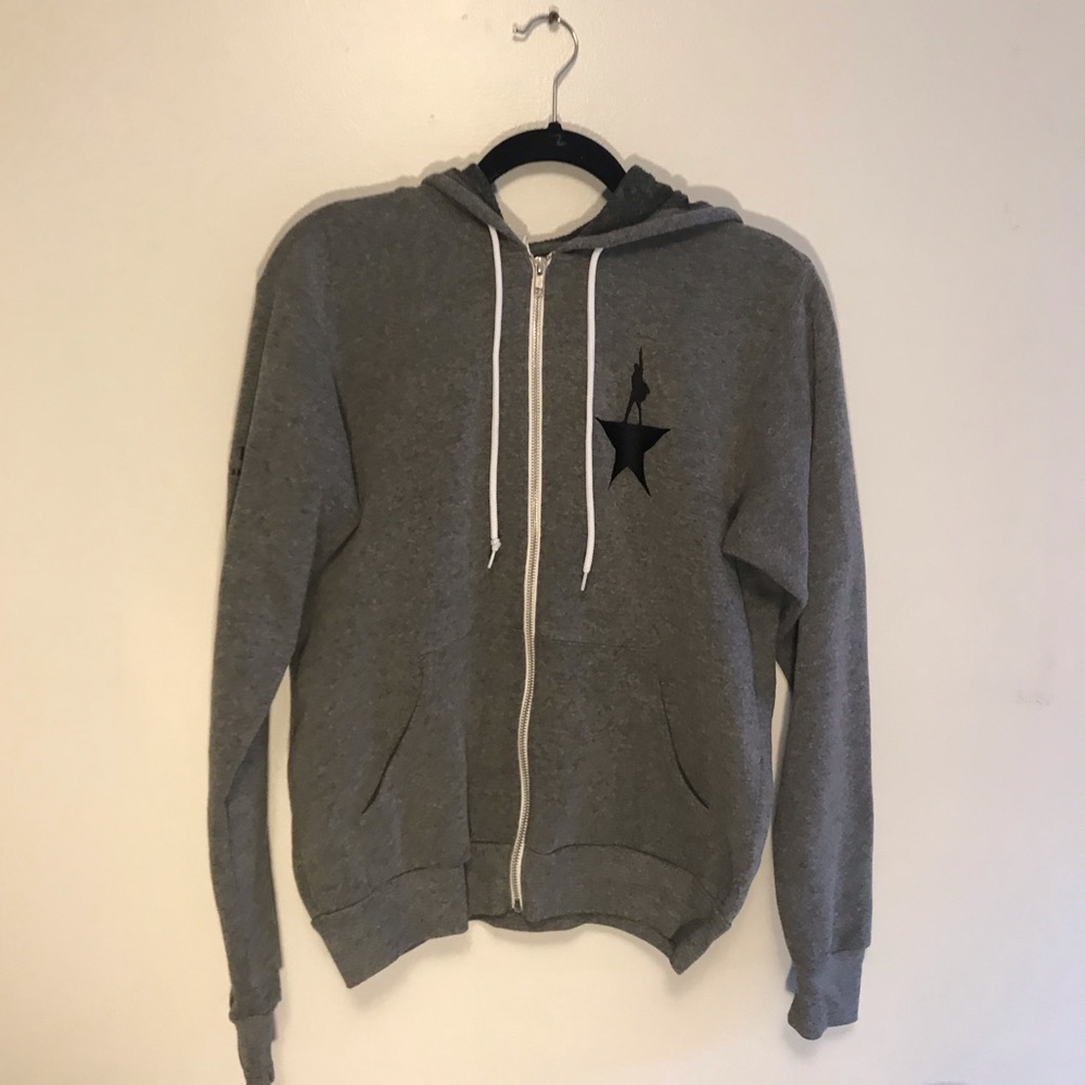 gray hamilton broadway music zip up